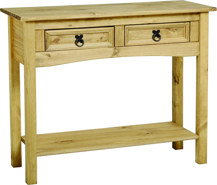 Corona Console Table With 2 Drawers And A shelf - Click Image to Close